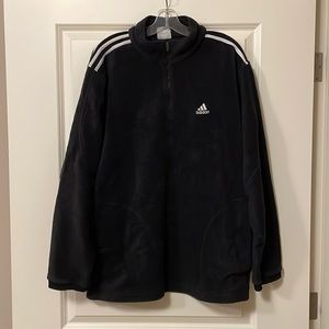 Adidas black 1/4 zip fleece with pockets on the side, size XL